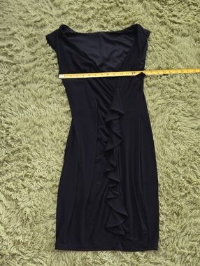 Black Ruffle-Front Women’s Dress